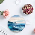 thumbnail image 4 of FMSHPON Hand Drawn Blue Sea Waves Summer Beach Oil Painting Art Set of 8 Round Coaster for Drinks, Absorbent Ceramic Stone Coasters Cup Mat with Cork Base for Home Kitchen Room Coffee Table Bar Decor, 4 of 6