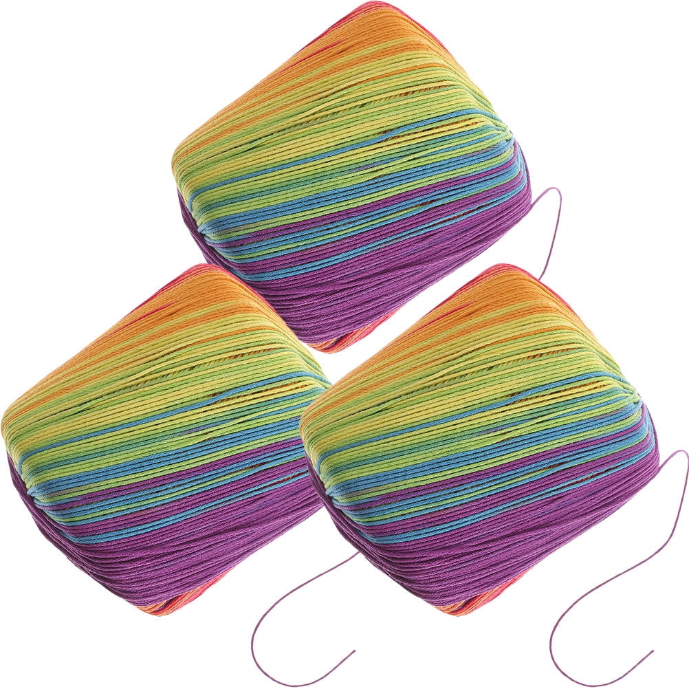 KAKOWELY 3Rolls Diy Thread Rainbow Weaving Yarn For Accessories And Toys Family And Friends Celebration present