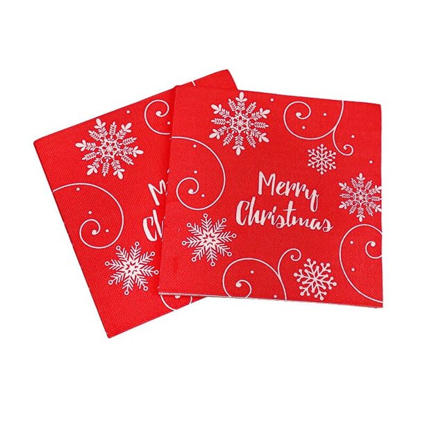 Servilletas de papel navideñas de 20 piezas, Papá Noel, muñeco de nieve, adornos navideños para el hogar, suministros de vajilla desechables de Año Nuevo
