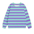 thumbnail image 3 of ZyeKqe Toddler Girls Fleece Lined Crewneck Sweatshirts Kids Casual Pullover Top Toddler Striped Long Sleeve Shirts Fall Winter, 3 of 3