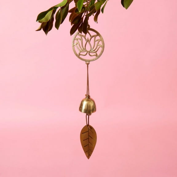 Small Lotus Brass Metal Hanging Wind Chime