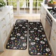 thumbnail image 4 of Kitchen Rugs Sets Of 2,Black Festive Skull Pattern Anti Fatigue Kitchen Mat Rugs Non Slip Washable,Decorative Kitchen Floor Mats for Kitchen,Sink,Laundry,17"x47"+17"x47", 4 of 5