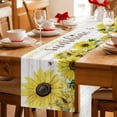 thumbnail image 5 of Sunflowers Table Runner - 120 Inch Long Country Spring Botanical Flowers Bee Wooden Cotton and Linen Blended Dress Scarves Farmhouse Table Runner for Kitchen Dining, Coffee Table, 13" x 120", 5 of 8