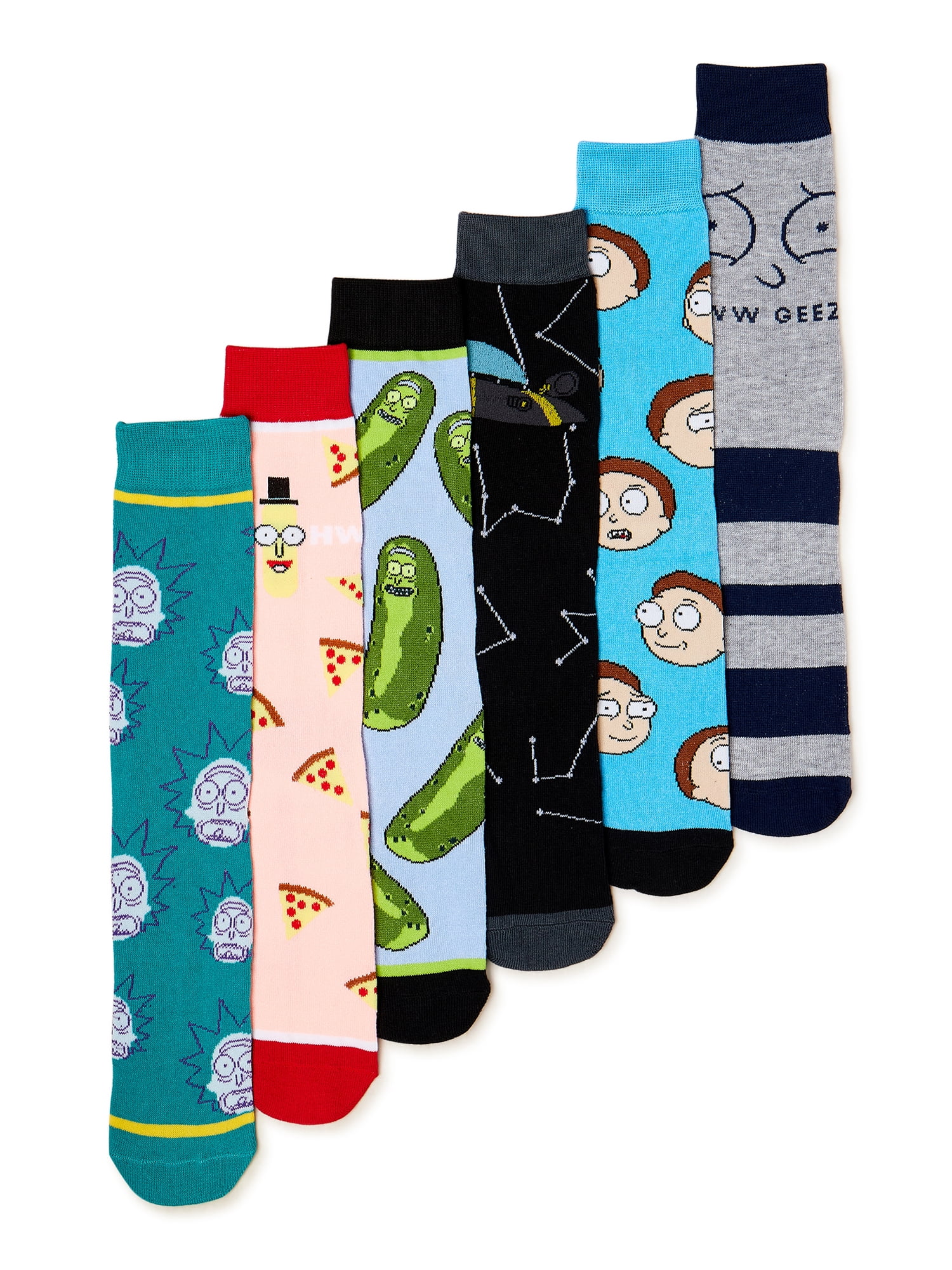 Rick & Morty Men's Crew Socks, 6-Pack