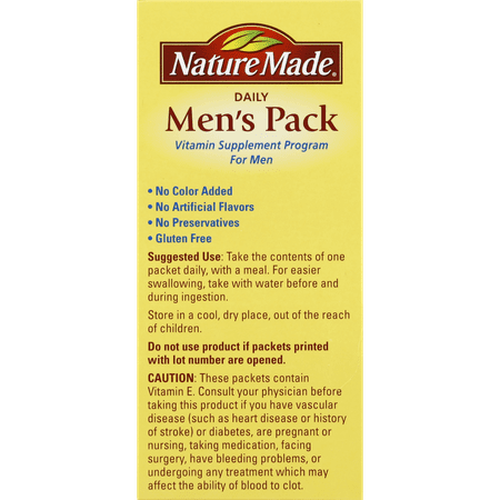 NATURE MADE Men's Pack, Daily, Packets, 30.0 CT