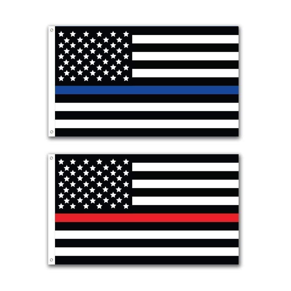 RUF 3x5 USA Fire Police Thin Red Blue Line 3'x5' Premium 75D Polyester Flag 