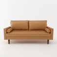 thumbnail image 5 of Modern Faux Leather Sofa - Living Room Couch, Brown, Comfortable Seating, 5 of 6