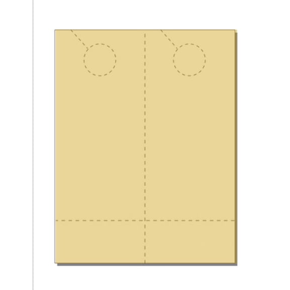 Door Hangers with Coupon, Print Ready, 4.25" x 11", 2-UP on 8.5" x 11" Gold 67-lb Vellum, Perforated for Separation, with 1.5" Hole - 250 Sheets