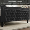 thumbnail image 6 of Miniyam Velvet Full Size Bed with Button-Tufted Wingback Headboard for Adult, Black, 6 of 7
