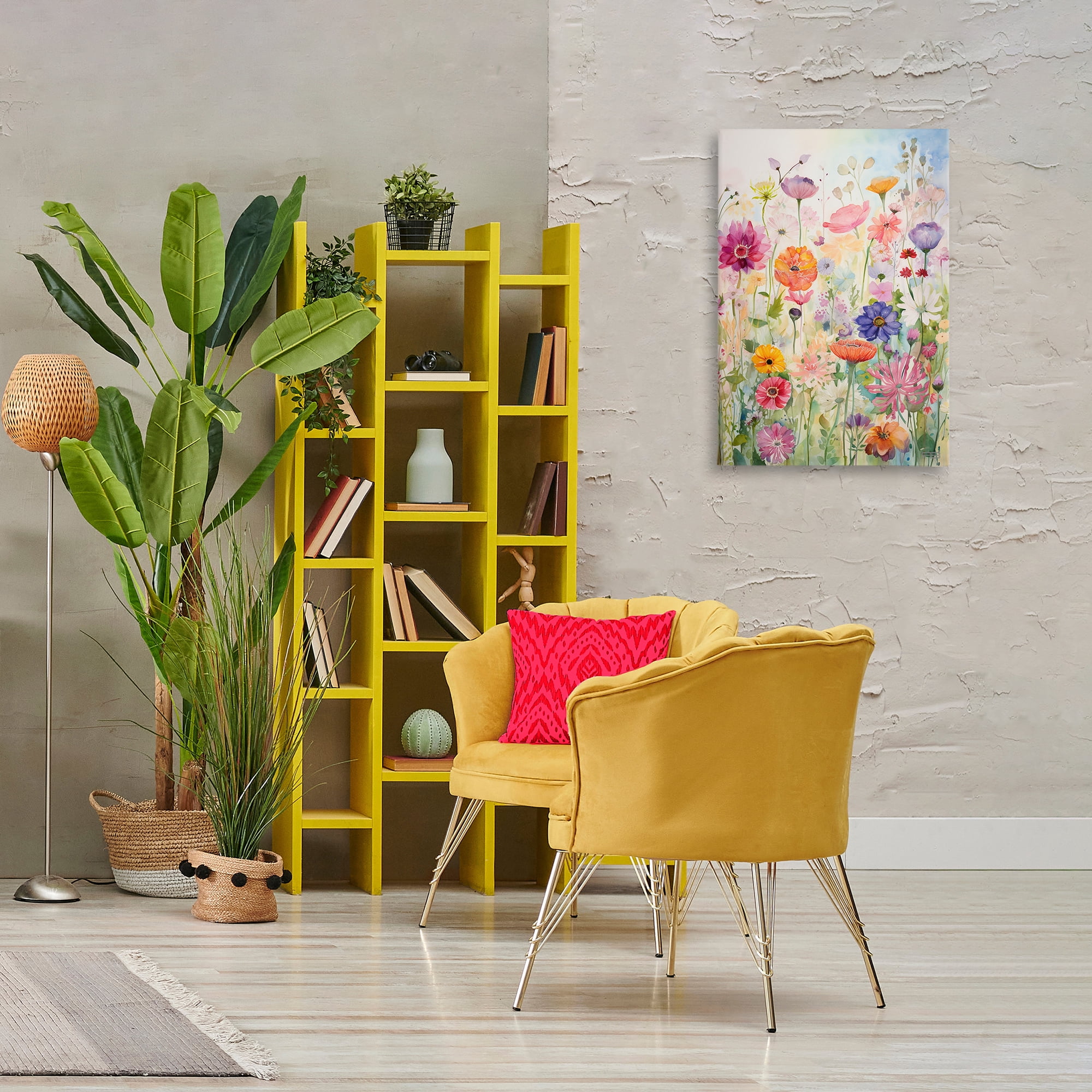 Stupell Industries Bright Floral Garden Botanical & Floral Painting Gallery Wrapped Canvas Art Print Wall Art, 20 x 30