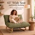 thumbnail image 4 of OMNIBERG 57"‌ Oversized Chaise Rocking Lounge Chair with Solid Wood Base, Plush Corduroy Beanbag Rocking Sofa Chair, Cozy Cloud Accent Chair Lounger for Bedroom Living Room, Green, 4 of 8