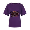 thumbnail image 6 of Hessimy women's Halloween Shirts Pumpkin T Shirt Short Sleeve Cute Graphic Tee Tops(Purple,XL), 6 of 6