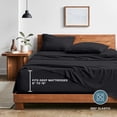 thumbnail image 6 of Bare Home Washed Sheet Set - Premium 1800 Collection - Deep Pocket - 4 Piece - King, Black, 6 of 8