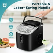 EUHOMY Countertop Ice Maker 26 lbs/Day Portable Self-Cleaning, 9 Bullet Ice in 6 Min, Black