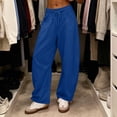 thumbnail image 4 of Gym Sweatpants Women Zaewscy Women's Solid Color Elastic High Waist Wide Leg Sports Curved Knife Sweatpants With Casual Loose Jogging Pants With Pockets Sports Pants, 4 of 9