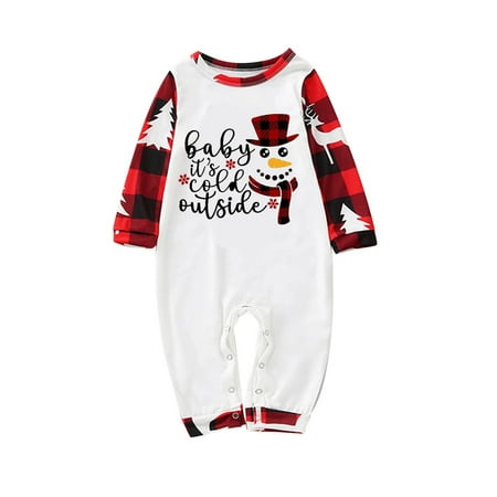 

Nomeni Family Christmas Pajamas Cute Christmas Snowman Print Pajamas Plaid Holiday Pajamas Set Parent