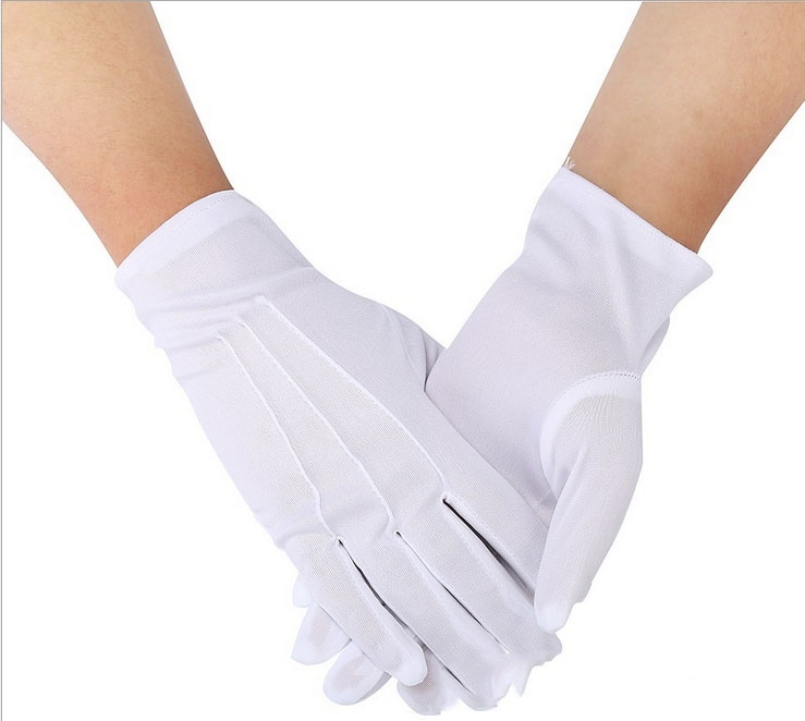 Yolev Mens Cotton Gloves With Snap Cuff Formal Tuxedo Costume Honor Guard Dress Gloves For Tuxedo Jewelry Inspections Wedding