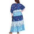 thumbnail image 2 of Avenue Womens Plus Smocked Long Maxi Dress, 2 of 2