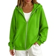 thumbnail image 2 of Oversized Zip Up Hoodie For Women Casual Long Sleeve With Pockets Sweatshirts Fall Winter Track Jackets, 2 of 5