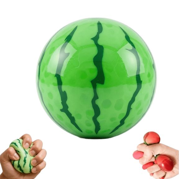 1Pcs 2.3" Watermelon Stretch Stress Relief Ball, Soft Fidget Sensory Squeeze Toy for Anxiety Calming, Portable Hand Exercise Tool for Adults Teens Office Home Desk Use
