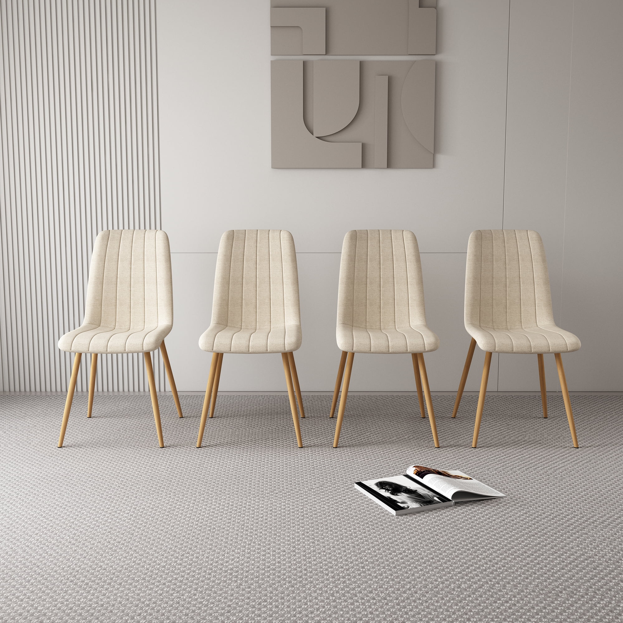 Dining Chairs Set of 4, Modern Style Dining Kitchen Room Upholstered Side Chairs