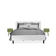 thumbnail image 2 of East West Furniture Nolan 3-Piece Wood King Bedroom Set in White & Clover Green, 2 of 7