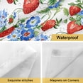 thumbnail image 4 of No Hook Shower Curtain with Snap in Liner, Spring Red Strawberry Blue Flower Waterproof Bath Curtain Double Layers with See Through Top Window, Watercolor Botanical Hotel Shower Curtains 72x84in, 4 of 9