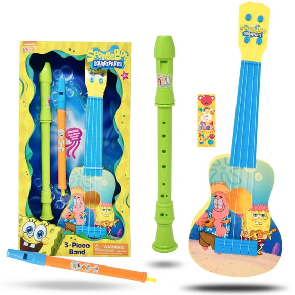 Juego de instrumentos SpongeBob SquarePants para niños, guitarra de 16 pulgadas