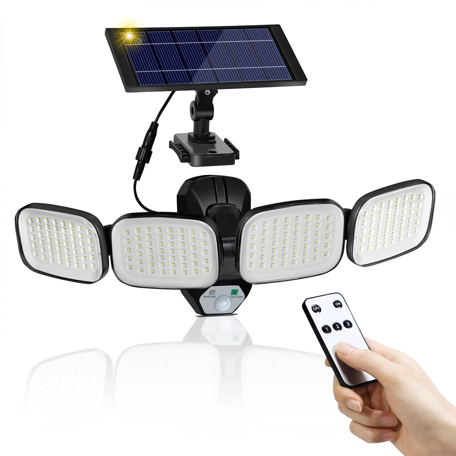 50W 138 COB LED Solar Panel Street Light Outdoor PIR Motion Sensor Security Lamp 