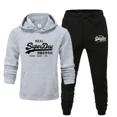 thumbnail image 5 of Otoño Invierno nueva impresión hombres mujeres moda Casual chándales al aire libre Fitness trotar conjuntos con capucha deportes Harajuku Sudadera con capucha + pantalones traje, 5 of 5