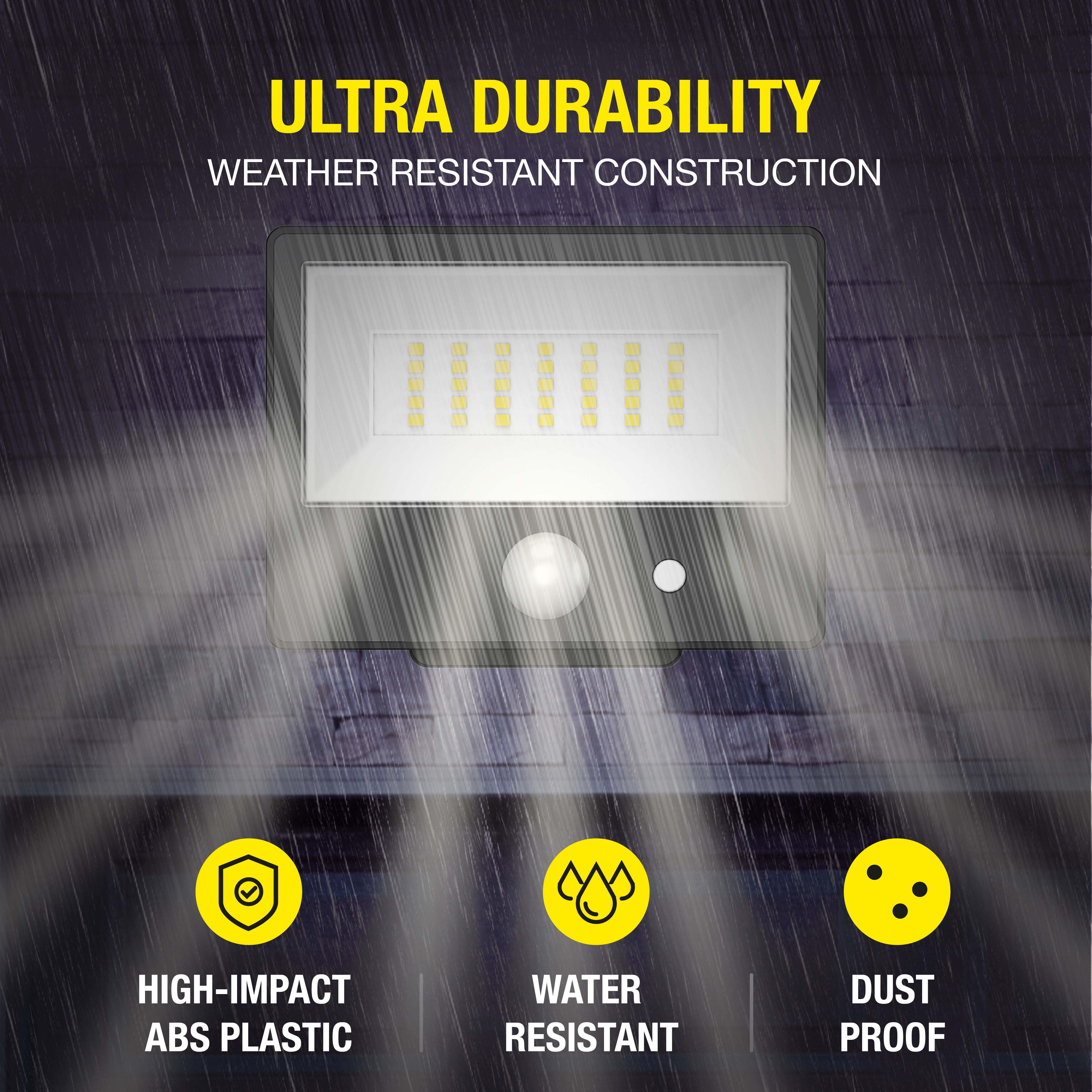 (2 pack) Hyper Tough Motion Sensing Outdoor Security Flood Light, Dusk to Dawn, Black, 120 ° Beam Angle, 800 Lumens, Solar Power
