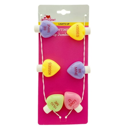 Way To Celebrate Valentine's Hearts Jumbo Necklace.