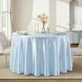 thumbnail image 1 of MKDER-Light Blue Polka Dot Satin Table Cloth 60 x 84 Inches,Rectangle Light Blue Tablecloth Stain Resistant Wrinkle Free Silkly Soft Table Cloths for Dining Room, Indoor and Outdoor Use, 1 of 4