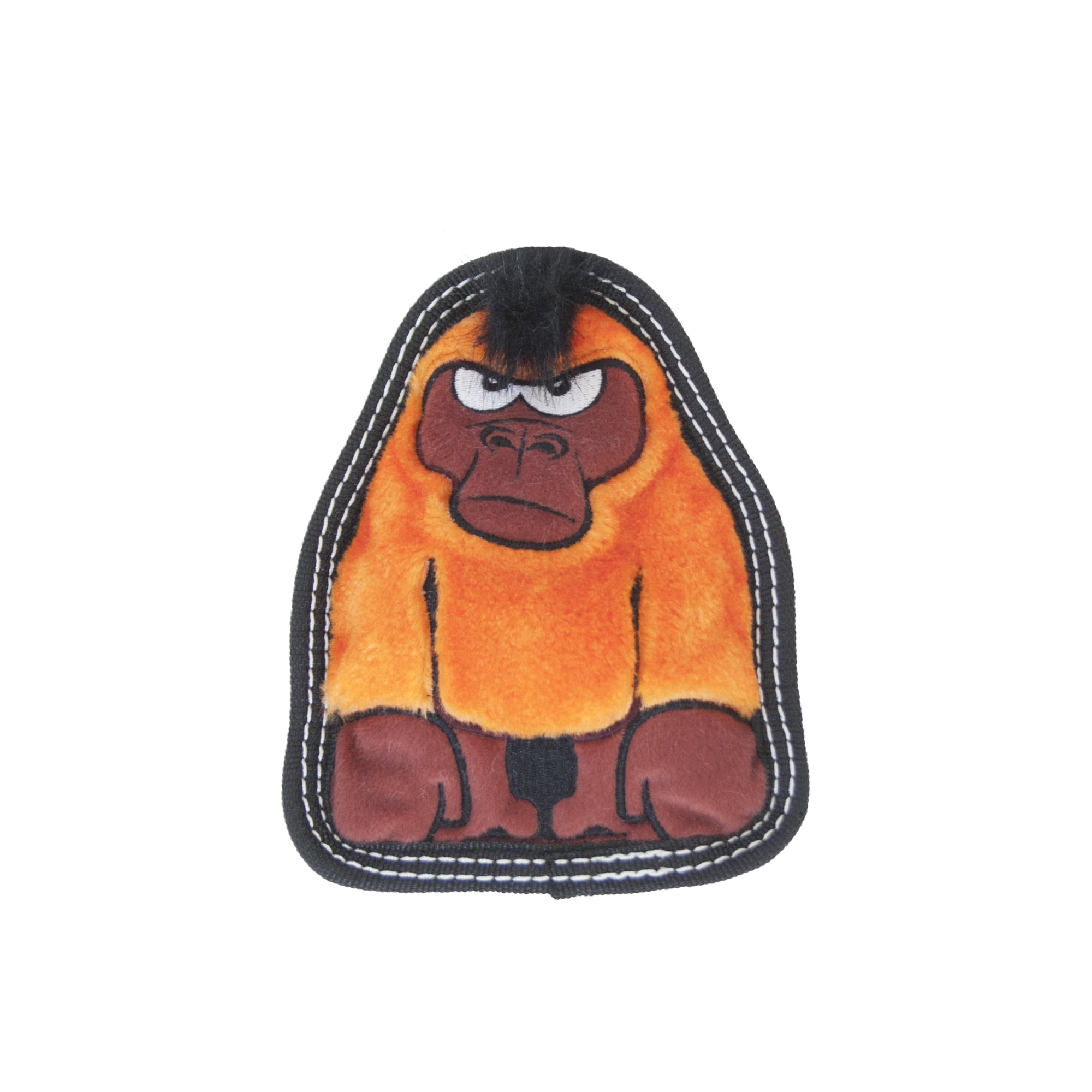 Outward Hound Invincibles Tough Seamz Gorilla Dog Toy, Orange, Small