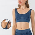 thumbnail image 5 of GEWSEY Women's Sports Bra High Impact Wireless Bra Full Coverage Plus Size Bra Non Padded Yoga Bras Workout Gym Bras (Dark Blue, L), 5 of 7