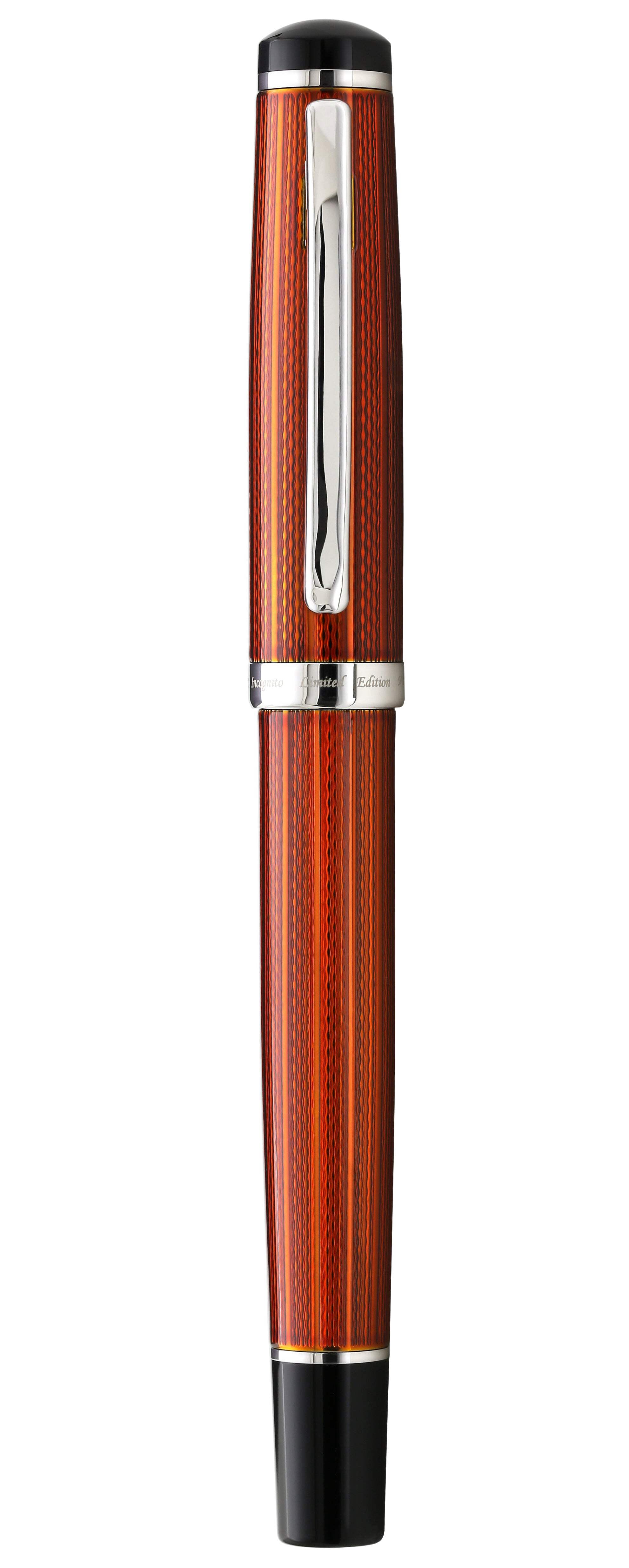 Xezo Xezo Incognito™ Diamond-Cut Lacquered Brass Fountain Pen (Medium Nib) - Sunstone Orange