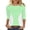 Mint Green, variant on YUGYXL Summer Tops for Women Trendy 3/4 Sleeve Crew Neck Shirt Casual Color Block Blouse Tee Cotton Crewneck Pullover Blue L