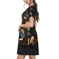 thumbnail image 2 of Vsdgher Cartes de Casino Poker pour Femmes Été 2025 Décontracté Robes Midi Maxi Légères Manches Courtes Col Rond Robe de Plage, 2 of 6