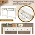 thumbnail image 6 of Prehome 58" Modern Long Console Table with 2 Drawers, Narrow Long Sofa Table Entryway Living Room Table with Shelves for Hallway, Foyer, Office, Easy Assembly (Ivory White), 6 of 8