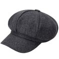 thumbnail image 1 of Wide Brim Sunscreen Beret Hat Skin-touch Retro Octagonal Painter Woolen Hat For Fall Winter, 1 of 5