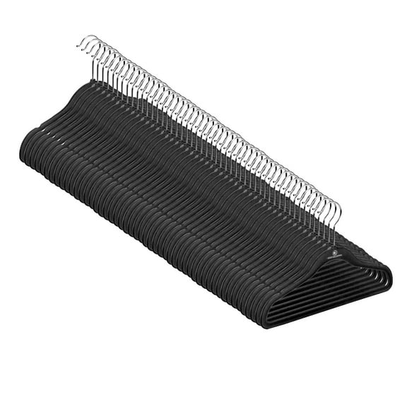 Closet Accessories Kids Velvet Hangers, Black. 50 Pack
