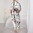 thumbnail image 5 of Junzan Monkey Print Womens Pajama Sets,Long Sleeve Button Down For Women Pjs 2 Piece, 5 of 9