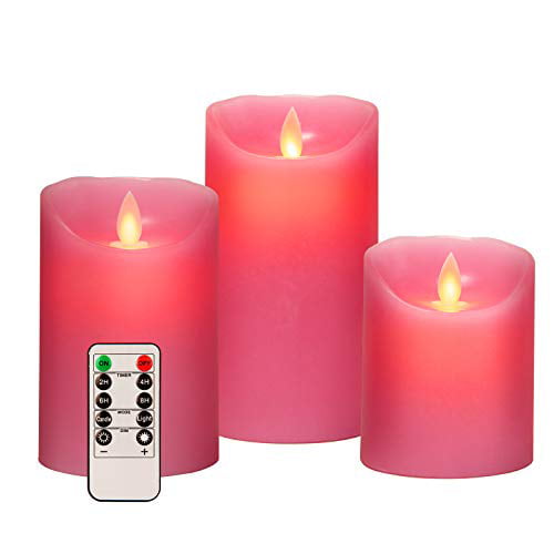 Flameless Candles Battery Operated Pillar LED Set with Remote Control Timer 
