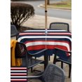thumbnail image 6 of Square Outdoor Tablecloth with Umbrella Hole Red Navy Blue Striped Outside Table Cloth Waterproof Patio Table Cover Contemporary Minimalist Aesthetic Zipper Tablecloths for Picnic Camping 54x54 Inch, 6 of 8