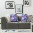 thumbnail image 3 of Acheng Pillow Covers, Purple Hydrangea Flower Oil Painting Square Throw Pillows Case Home Decorative Soft Bedroom Farmhouse Boho Cushion Pillowcase for Outdoor,Set of 2 White, 3 of 6