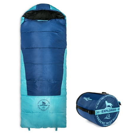 Lucky Bums Youth Explorer 30F/-1C Temperature Rated Envelope Style Sleeping Bag, Compressing Carry Bag Included,