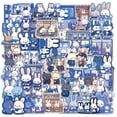 thumbnail image 1 of Pegatinas con dibujos animados de conejitos azules con forma de conejito, 50 unidades, 1 of 2