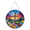 thumbnail image 1 of Cruz diamante pintura colgante decoración colorido acrílico cristal Wdftyju, 1 of 9