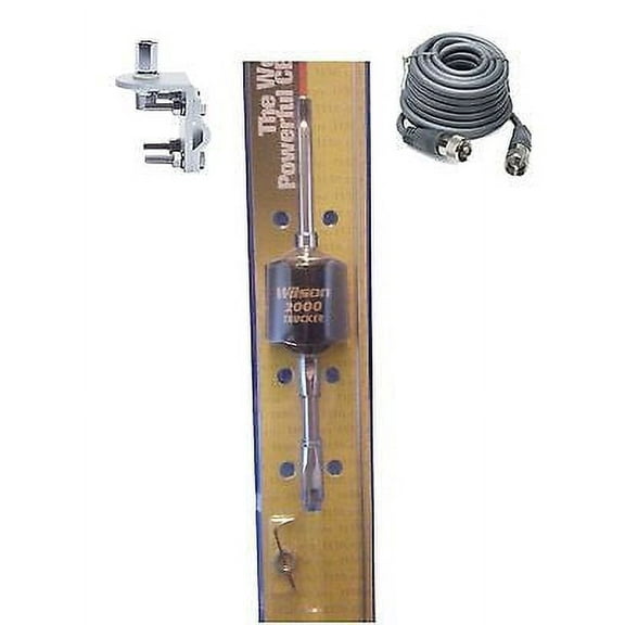 Wilson 305-492 Trucker 2000 BLACK CB Radio Antenna,18FT RG8X COAX,BRACKET,STUD
