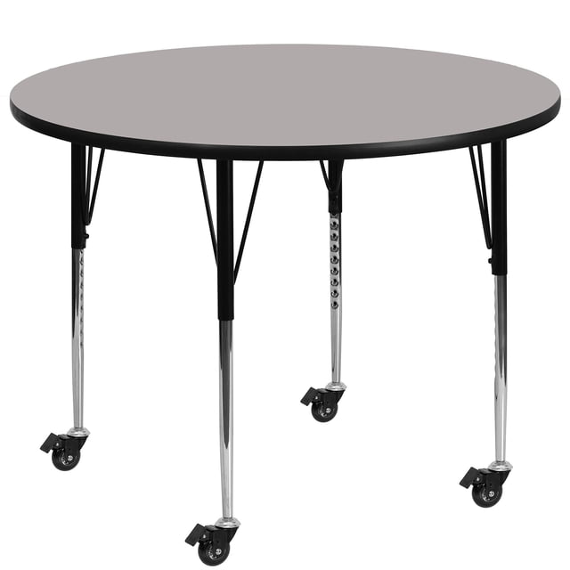 Bowery Hill Table d'Activité Mobile Ronde 31 Pouces x 42 Pouces en Gris